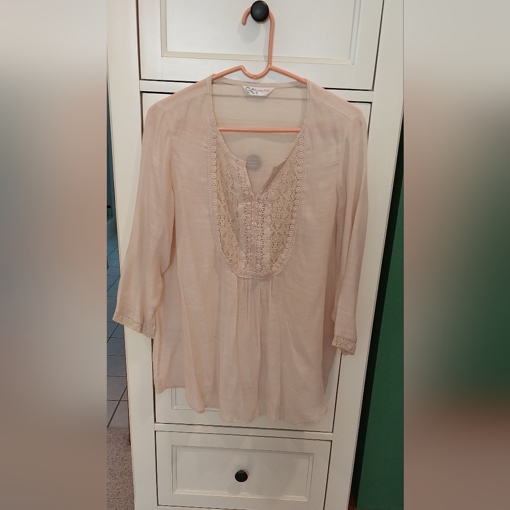 Krazy Kat Cream Lace Women's Tunic